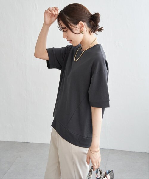ikka(イッカ)の「冷感スウェットライク半袖プルオーバー(Tシャツ/カットソー・レディース・ブルー/オフホワイト/グリーン/レッド/ライトグレー/チャコール・L/M/S)」の22枚目の写真