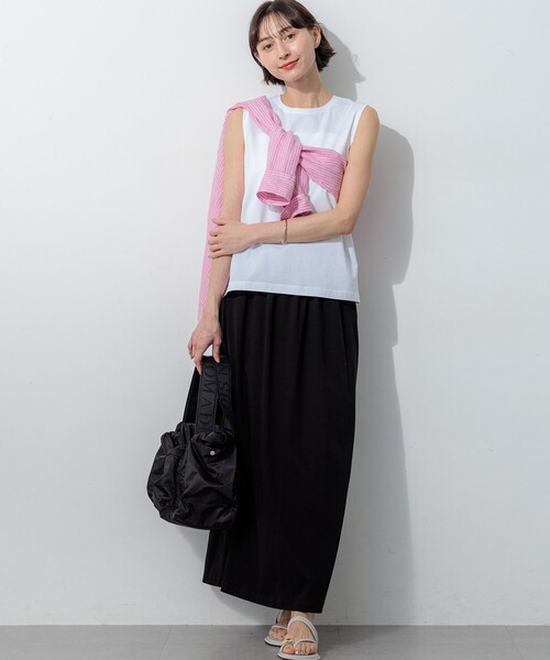 23区（ニジュウサンク）の「ハイエンド スリーブレス Tシャツ（Tシャツ/カットソー・レディース・ホワイト系/ダークブラウン系/ブラック系・38）」の12枚目の写真