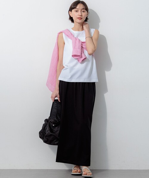 23区（ニジュウサンク）の「ハイエンド スリーブレス Tシャツ（Tシャツ/カットソー・レディース・ホワイト系/ダークブラウン系/ブラック系・38）」の13枚目の写真