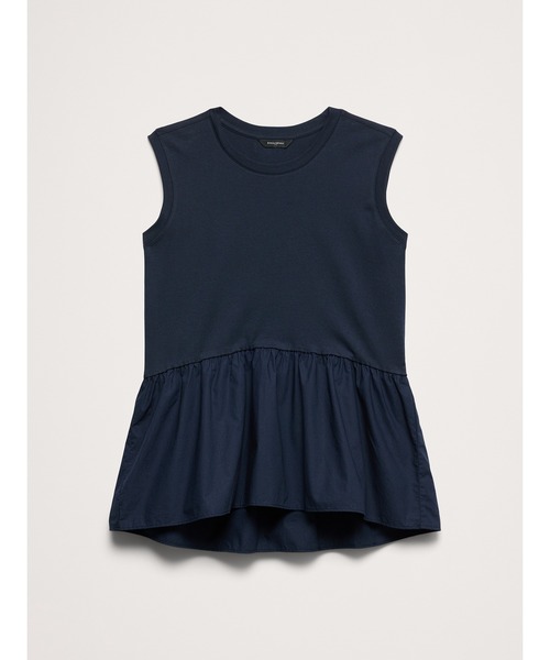 BANANA REPUBLIC FACTORY STORE(バナナリパブリック ファクトリーストア)の「BANANA REPUBLIC FACTORY STORE 日本限定 ミックスメディア ペプラムトップス(Tシャツ/カットソー・レディース・ネイビー/ホワイト・L/M/S/XS)」の8枚目の写真
