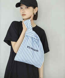 Firsthand（ファーストハンド）の「Firsthand/ファーストハンド ストライプ プリント キャンバス マルシェバッグ（トートバッグ）」