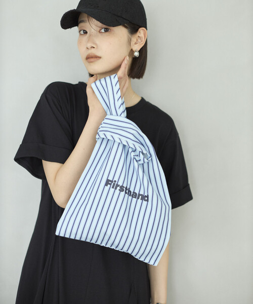 Firsthand（ファーストハンド）の「Firsthand/ファーストハンド ストライプ プリント キャンバス マルシェバッグ（トートバッグ・メンズ・オフホワイト/グリーン/ブラウン/ベージュ/オレンジ・ONE SIZE）」の3枚目の写真