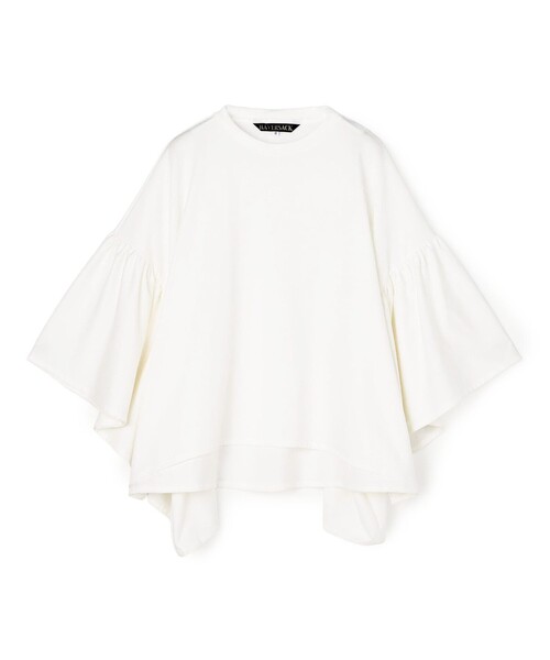 HAVERSACK(ハバーザック)の「HAVERSACK コットンジャージー フリルスリーブプルオーバー(Tシャツ/カットソー・レディース・ホワイト・0)」の1枚目の写真