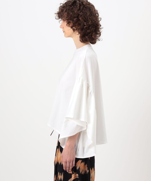 HAVERSACK(ハバーザック)の「HAVERSACK コットンジャージー フリルスリーブプルオーバー(Tシャツ/カットソー・レディース・ホワイト・0)」の4枚目の写真