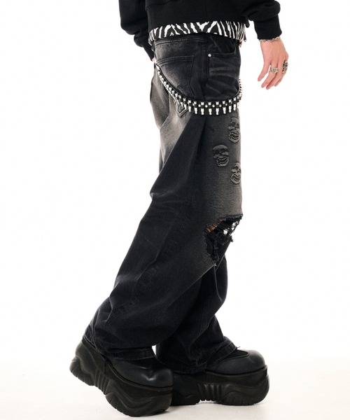 FUGA(フーガ)の「『FUGA/フーガ』FUGA × 2002 Skull Baggy Denim Pants(デニムパンツ・メンズ・ブラック・S/M/L)」の11枚目の写真