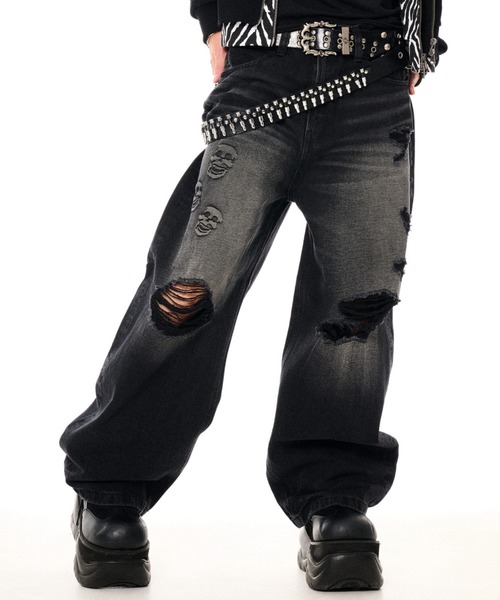 FUGA(フーガ)の「『FUGA/フーガ』FUGA × 2002 Skull Baggy Denim Pants(デニムパンツ・メンズ・ブラック・S/M/L)」の9枚目の写真