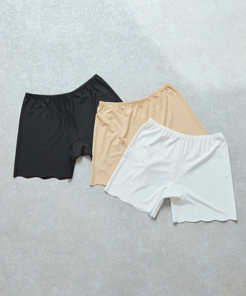 Futier land(フューティアランド)の「【ペチパンツ/インナーパンツ】接触冷感シームレスペチコートショーツ / 透け防止(その他パンツ・レディース・ブラック/ホワイト/ベージュ・X-LARGE/MEDIUM)」の3枚目の写真