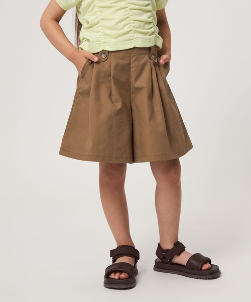 green label relaxing（グリーンレーベルリラクシング）の「ベルトループ デザイン キュロット / キッズ 100cm-160cm（チノパンツ・キッズ・ブラウン系/ベージュ・100cm/150cm/110cm/130cm/140cm/160cm/120cm）」の3枚目の写真