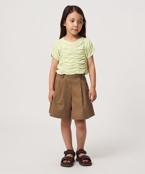 green label relaxing（グリーンレーベルリラクシング）の「ベルトループ デザイン キュロット / キッズ 100cm-160cm（チノパンツ・キッズ・ブラウン系/ベージュ・100cm/150cm/110cm/130cm/140cm/160cm/120cm）」の4枚目の写真