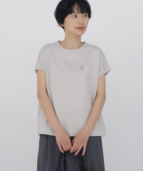 human woman(ヒューマンウーマン)の「◆刺繍ロゴTシャツ(Tシャツ/カットソー・レディース・ベージュ系その他2/ブラウン・MEDIUM)」の15枚目の写真