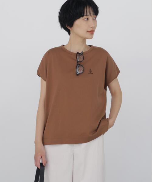 human woman(ヒューマンウーマン)の「◆刺繍ロゴTシャツ(Tシャツ/カットソー・レディース・ベージュ系その他2/ブラウン・MEDIUM)」の10枚目の写真
