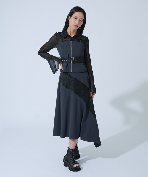 Ellno de Mavie(エルノデメヴィ)の「JQベルトZIPビスチェ/SETUP対応(キャミソール・レディース・ブラック/ブルーグレー・FREE)」の6枚目の写真