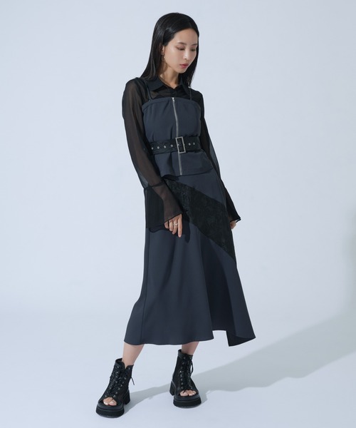 Ellno de Mavie(エルノデメヴィ)の「JQベルトZIPビスチェ/SETUP対応(キャミソール・レディース・ブラック/ブルーグレー・FREE)」の5枚目の写真