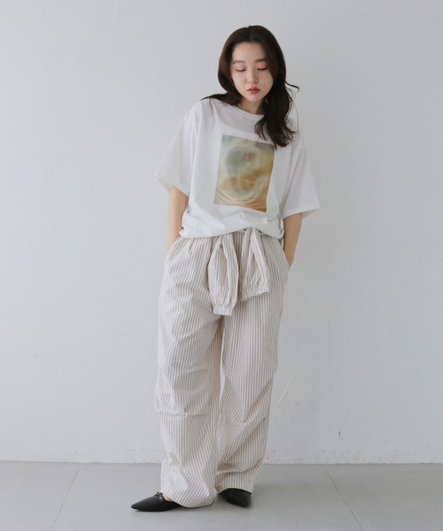 cheriella（シェリエラ）の「【cheriella】ストライプ柄レイヤードイージーパンツ　STRIPE LAYERED EASY PANTS（その他パンツ・レディース・オフホワイト/ブルー・FREE）」の5枚目の写真