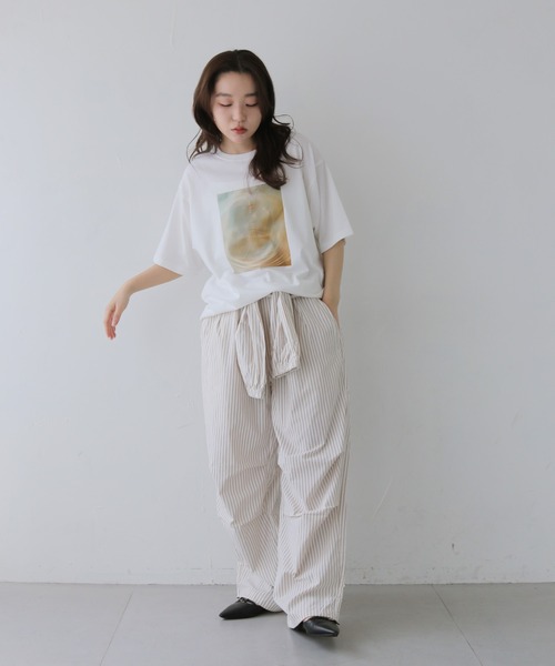 cheriella（シェリエラ）の「【cheriella】ストライプ柄レイヤードイージーパンツ　STRIPE LAYERED EASY PANTS（その他パンツ・レディース・オフホワイト/ブルー・FREE）」の6枚目の写真