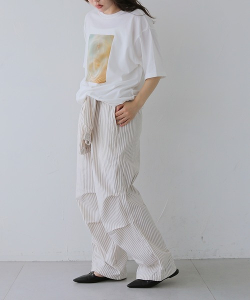 cheriella（シェリエラ）の「【cheriella】ストライプ柄レイヤードイージーパンツ　STRIPE LAYERED EASY PANTS（その他パンツ・レディース・オフホワイト/ブルー・FREE）」の16枚目の写真