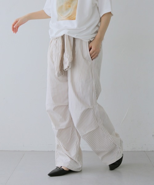 cheriella（シェリエラ）の「【cheriella】ストライプ柄レイヤードイージーパンツ　STRIPE LAYERED EASY PANTS（その他パンツ・レディース・オフホワイト/ブルー・FREE）」の8枚目の写真
