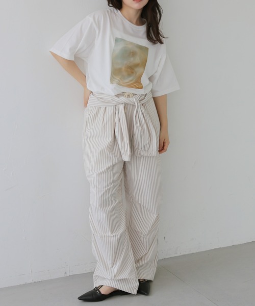 cheriella（シェリエラ）の「【cheriella】ストライプ柄レイヤードイージーパンツ　STRIPE LAYERED EASY PANTS（その他パンツ・レディース・オフホワイト/ブルー・FREE）」の17枚目の写真