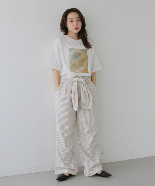 cheriella（シェリエラ）の「【cheriella】ストライプ柄レイヤードイージーパンツ　STRIPE LAYERED EASY PANTS（その他パンツ・レディース・オフホワイト/ブルー・FREE）」の11枚目の写真