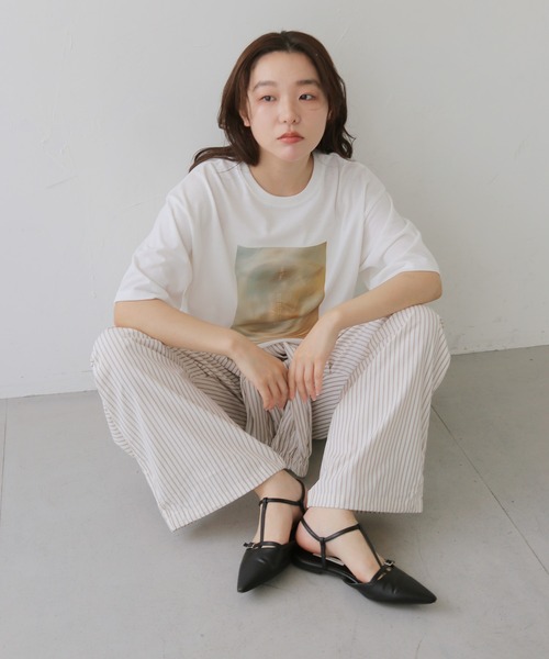 cheriella（シェリエラ）の「【cheriella】ストライプ柄レイヤードイージーパンツ　STRIPE LAYERED EASY PANTS（その他パンツ・レディース・オフホワイト/ブルー・FREE）」の14枚目の写真