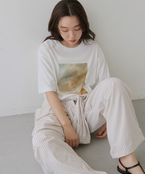 cheriella（シェリエラ）の「【cheriella】ストライプ柄レイヤードイージーパンツ　STRIPE LAYERED EASY PANTS（その他パンツ・レディース・オフホワイト/ブルー・FREE）」の18枚目の写真