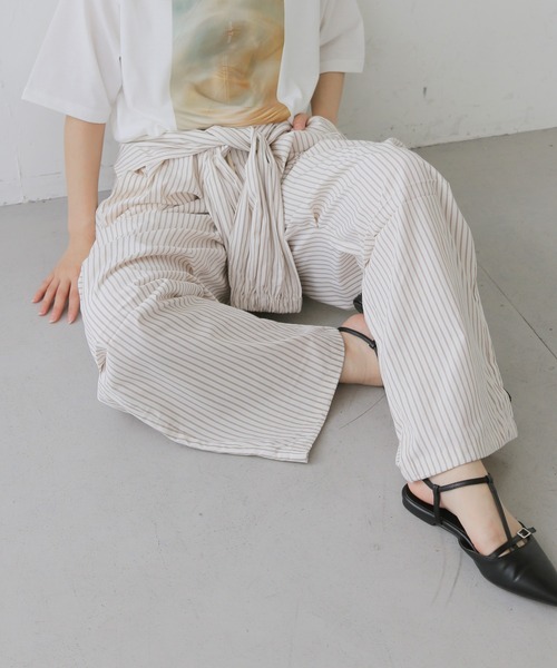 cheriella（シェリエラ）の「【cheriella】ストライプ柄レイヤードイージーパンツ　STRIPE LAYERED EASY PANTS（その他パンツ・レディース・オフホワイト/ブルー・FREE）」の19枚目の写真