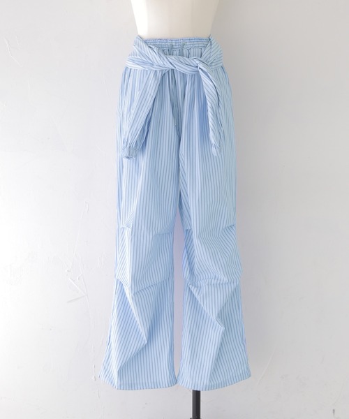 cheriella（シェリエラ）の「【cheriella】ストライプ柄レイヤードイージーパンツ　STRIPE LAYERED EASY PANTS（その他パンツ・レディース・オフホワイト/ブルー・FREE）」の20枚目の写真