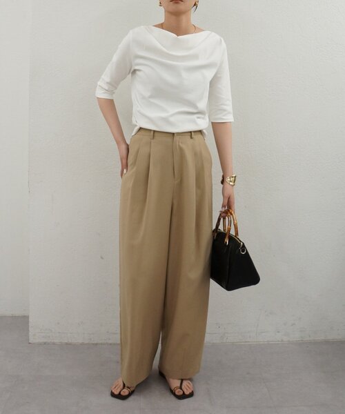 LOUNGEDRESS(ラウンジドレス)の「ライトバレルレッグパンツ(その他パンツ・レディース・チャコールグレー/ベージュ・MEDIUM/SMALL)」の14枚目の写真