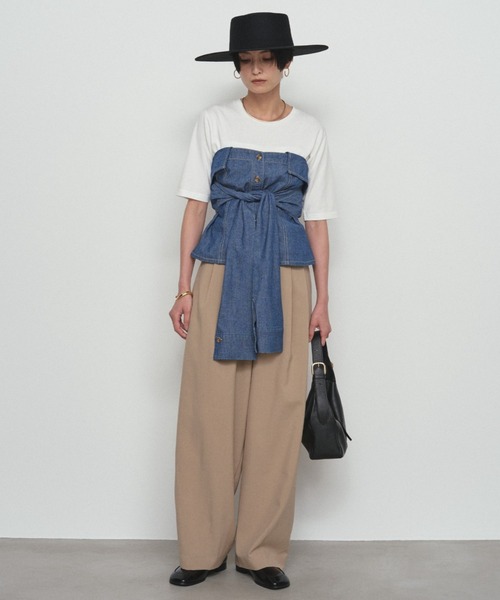 LOUNGEDRESS(ラウンジドレス)の「ライトバレルレッグパンツ(その他パンツ・レディース・チャコールグレー/ベージュ・MEDIUM/SMALL)」の17枚目の写真