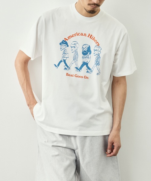 LOOSE JOINTS(ルーズジョインツ)の「【LOOSE JOINTS/ルーズジョインツ】MASATO MAEKAWA - AMERICAN HIKERS S/S TEE(Tシャツ/カットソー・メンズ・ブラック/ホワイト・L/M)」の2枚目の写真