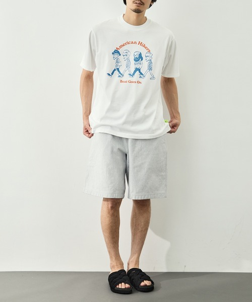 LOOSE JOINTS(ルーズジョインツ)の「【LOOSE JOINTS/ルーズジョインツ】MASATO MAEKAWA - AMERICAN HIKERS S/S TEE(Tシャツ/カットソー・メンズ・ブラック/ホワイト・L/M)」の6枚目の写真