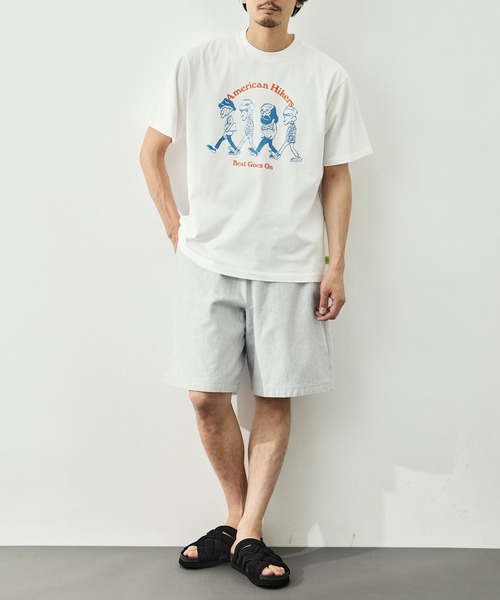 LOOSE JOINTS(ルーズジョインツ)の「【LOOSE JOINTS/ルーズジョインツ】MASATO MAEKAWA - AMERICAN HIKERS S/S TEE(Tシャツ/カットソー・メンズ・ブラック/ホワイト・L/M)」の7枚目の写真