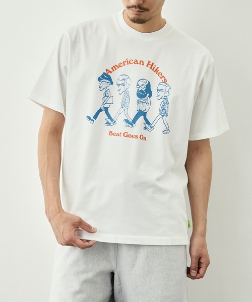LOOSE JOINTS(ルーズジョインツ)の「【LOOSE JOINTS/ルーズジョインツ】MASATO MAEKAWA - AMERICAN HIKERS S/S TEE(Tシャツ/カットソー・メンズ・ブラック/ホワイト・L/M)」の3枚目の写真