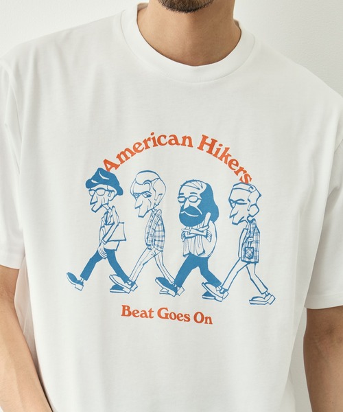 LOOSE JOINTS(ルーズジョインツ)の「【LOOSE JOINTS/ルーズジョインツ】MASATO MAEKAWA - AMERICAN HIKERS S/S TEE(Tシャツ/カットソー・メンズ・ブラック/ホワイト・L/M)」の8枚目の写真