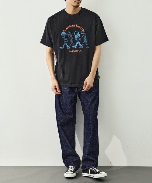 LOOSE JOINTS(ルーズジョインツ)の「【LOOSE JOINTS/ルーズジョインツ】MASATO MAEKAWA - AMERICAN HIKERS S/S TEE(Tシャツ/カットソー・メンズ・ブラック/ホワイト・L/M)」の13枚目の写真