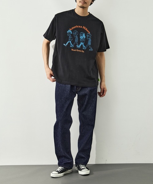 LOOSE JOINTS(ルーズジョインツ)の「【LOOSE JOINTS/ルーズジョインツ】MASATO MAEKAWA - AMERICAN HIKERS S/S TEE(Tシャツ/カットソー・メンズ・ブラック/ホワイト・L/M)」の14枚目の写真