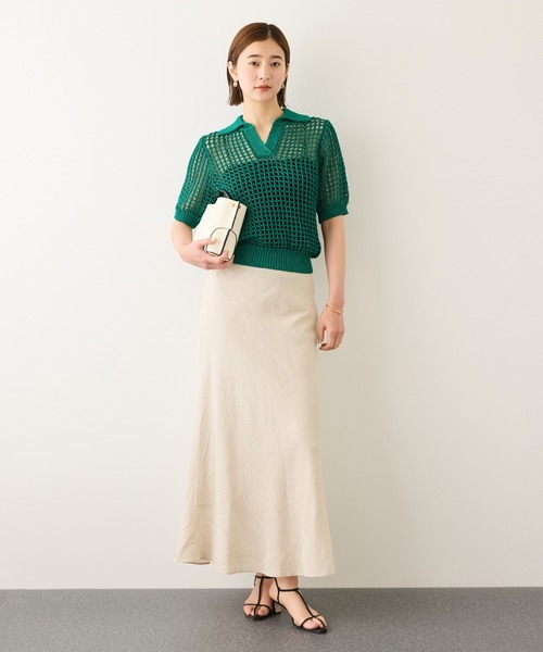 ROPE'（ロペ）の「スキッパーポロ襟ニット(5分袖)/イージーケア（ニット/セーター・レディース・ブラック/グリーン/キャメル・FREE）」の17枚目の写真