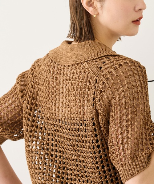 ROPE'（ロペ）の「スキッパーポロ襟ニット(5分袖)/イージーケア（ニット/セーター・レディース・ブラック/グリーン/キャメル・FREE）」の10枚目の写真