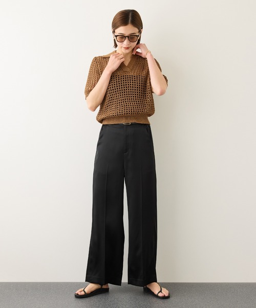 ROPE'（ロペ）の「スキッパーポロ襟ニット(5分袖)/イージーケア（ニット/セーター・レディース・ブラック/グリーン/キャメル・FREE）」の11枚目の写真