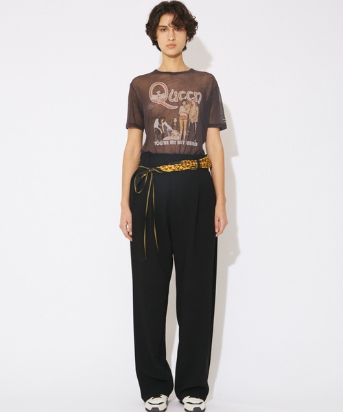 beautiful people(ビューティフルピープル)の「triacetate double cloth side 2tuck pants(スラックス・レディース・ブラック/ボルドー/ブルー・36)」の4枚目の写真