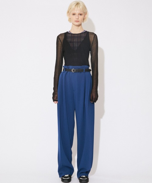 beautiful people(ビューティフルピープル)の「triacetate double cloth side 2tuck pants(スラックス・レディース・ブラック/ボルドー/ブルー・36)」の9枚目の写真