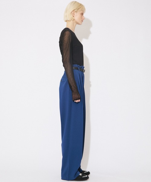 beautiful people(ビューティフルピープル)の「triacetate double cloth side 2tuck pants(スラックス・レディース・ブラック/ボルドー/ブルー・36)」の10枚目の写真