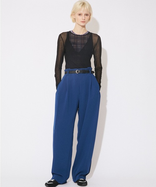 beautiful people(ビューティフルピープル)の「triacetate double cloth side 2tuck pants(スラックス・レディース・ブラック/ボルドー/ブルー・36)」の12枚目の写真