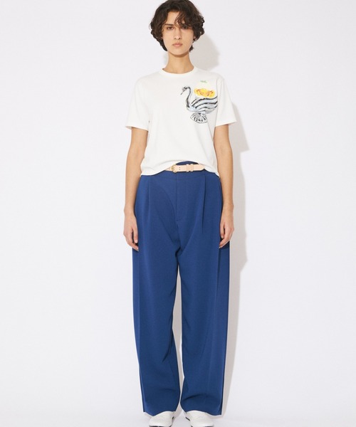 beautiful people(ビューティフルピープル)の「triacetate double cloth side 2tuck pants(スラックス・レディース・ブラック/ボルドー/ブルー・36)」の13枚目の写真