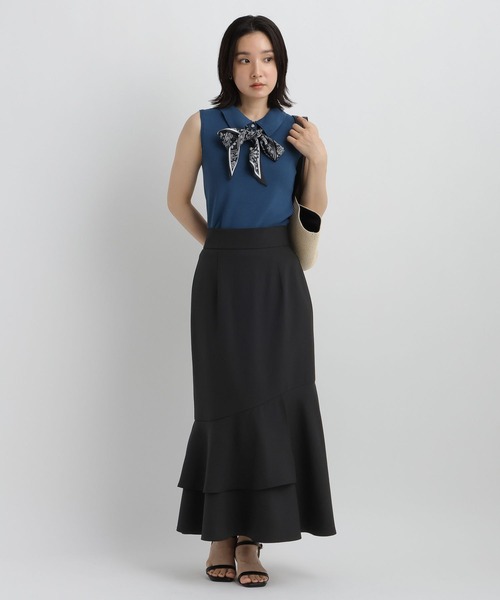 Andemiu(アンデミュウ)の「フリルナロースカート859571(スカート・レディース・ブラック/ベージュ・MEDIUM/SMALL)」の16枚目の写真