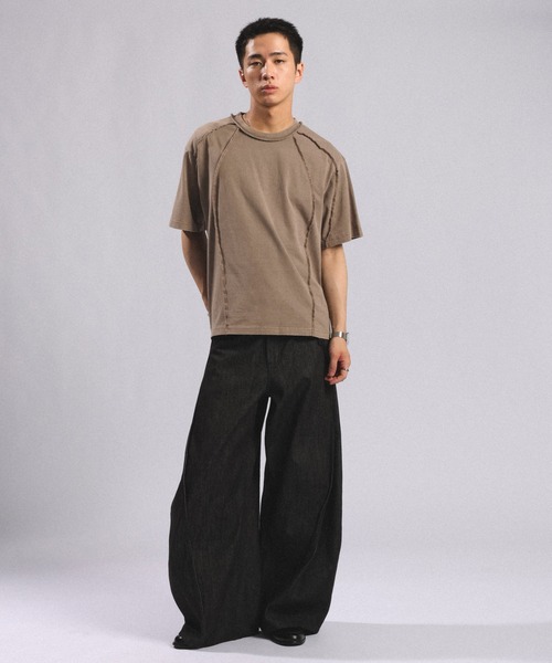 RAGEBLUE（レイジブルー）の「Switching design - Outseam COMPACT T-SHIRTS / スイッチアウトシームコンパクトＴシャツ（Tシャツ/カットソー・メンズ・ブラウン/ライトグレー/ダークグレー・MEDIUM/LARGE）」の20枚目の写真