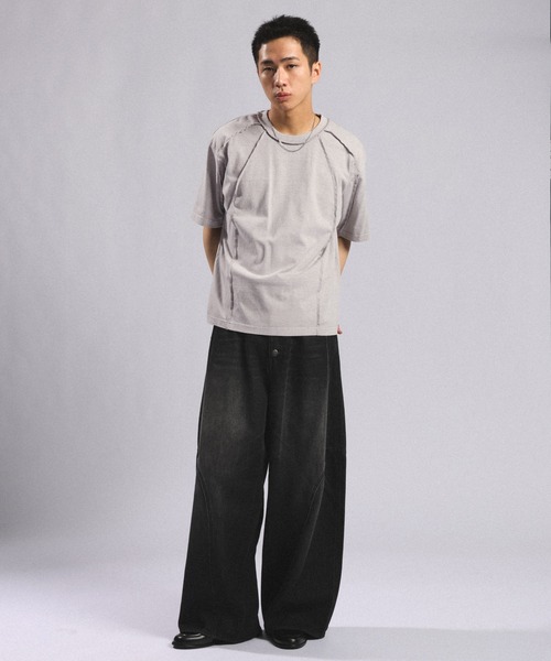 RAGEBLUE（レイジブルー）の「Switching design - Outseam COMPACT T-SHIRTS / スイッチアウトシームコンパクトＴシャツ（Tシャツ/カットソー・メンズ・ブラウン/ライトグレー/ダークグレー・MEDIUM/LARGE）」の13枚目の写真