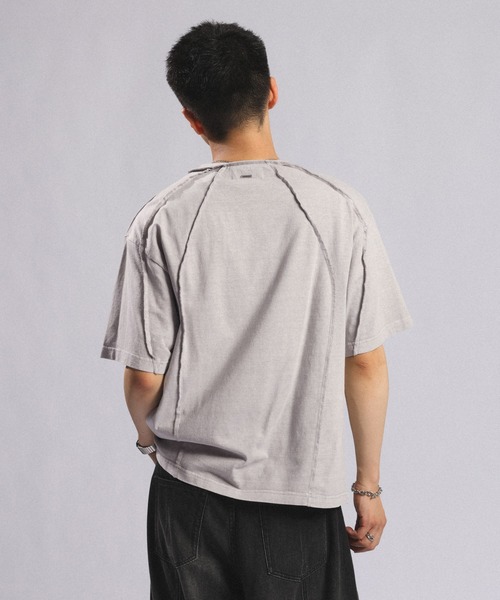 RAGEBLUE（レイジブルー）の「Switching design - Outseam COMPACT T-SHIRTS / スイッチアウトシームコンパクトＴシャツ（Tシャツ/カットソー・メンズ・ブラウン/ライトグレー/ダークグレー・MEDIUM/LARGE）」の17枚目の写真