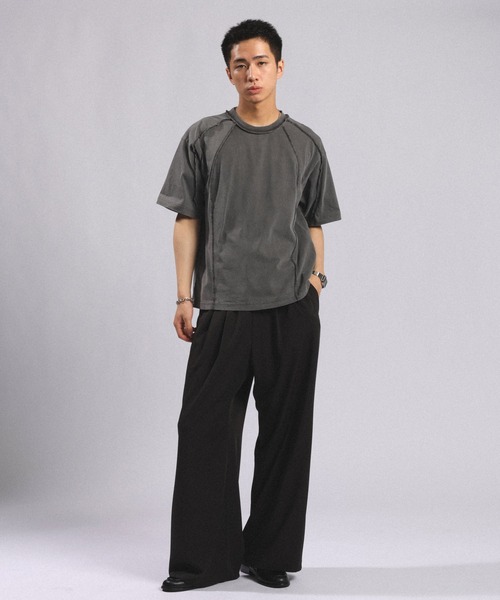 RAGEBLUE（レイジブルー）の「Switching design - Outseam COMPACT T-SHIRTS / スイッチアウトシームコンパクトＴシャツ（Tシャツ/カットソー・メンズ・ブラウン/ライトグレー/ダークグレー・MEDIUM/LARGE）」の6枚目の写真