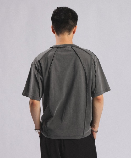 RAGEBLUE（レイジブルー）の「Switching design - Outseam COMPACT T-SHIRTS / スイッチアウトシームコンパクトＴシャツ（Tシャツ/カットソー・メンズ・ブラウン/ライトグレー/ダークグレー・MEDIUM/LARGE）」の10枚目の写真